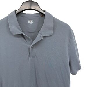 DU/ER Polo Shirt Mens XL Pre-Owned Blue Pima Cotton Lyocell Performance Stretch